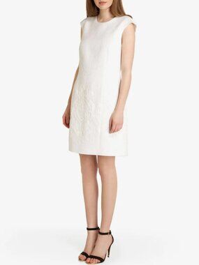 Ted Baker Zalad Jacquard White Mini Sheath Dress Bridal Wedding Size 1 (US 4)